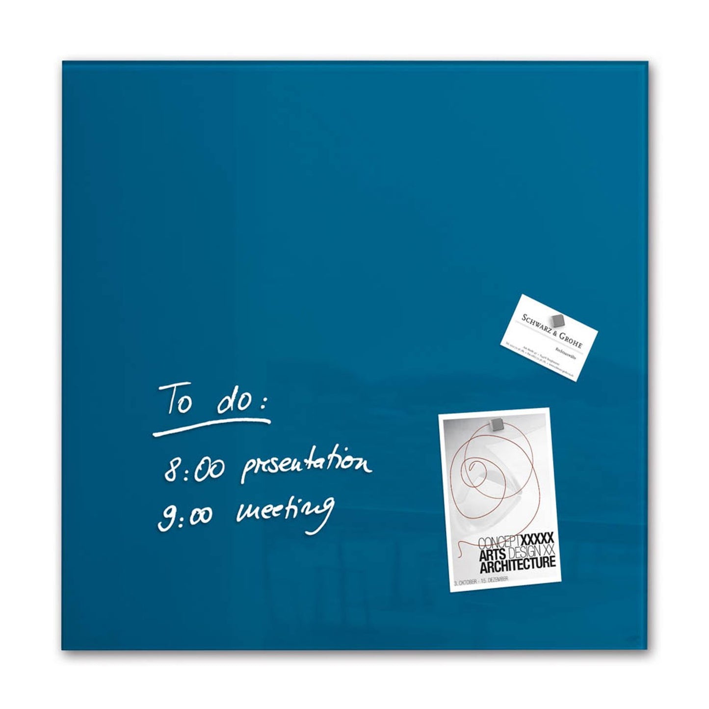 SIGEL Glas-Magnettafel artverum® 48,0 x 48,0 cm petrolblau | GL252