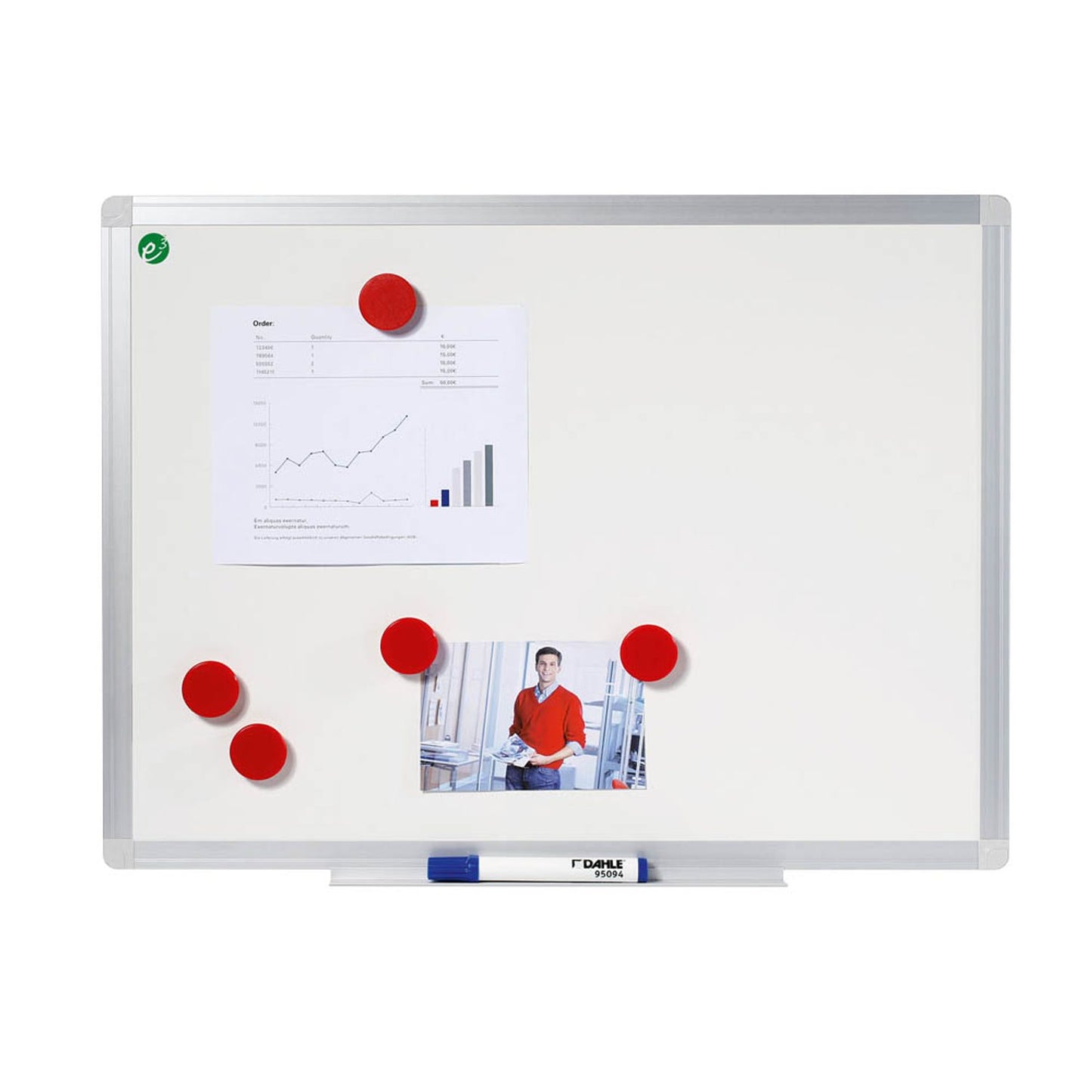DAHLE Whiteboard 96110 Professional Board 90,0 x 60,0 cm weiß emaillierter Stahl | 96110-20112
