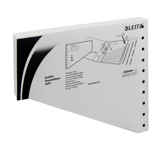 LEITZ Trennblätter 1651 blanko grau | 16510085 | 1 Pack = 100 St.