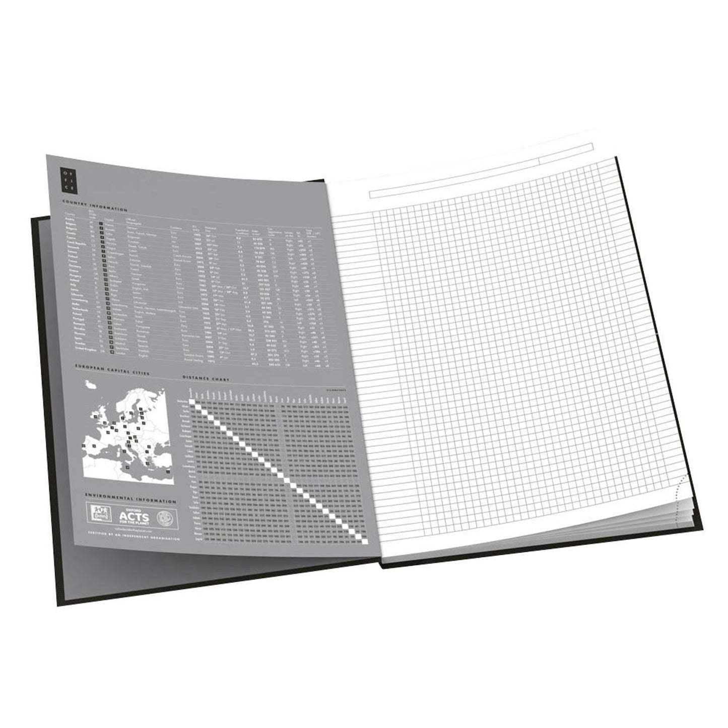 OXFORD Notizbuch Office Essentials DIN A4 kariert, blau Hardcover 192 Seiten | 100102357