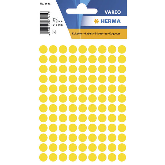 HERMA Klebepunkte gelb Ø 8,0 mm | 1841 | 1 Pack = 540 St.