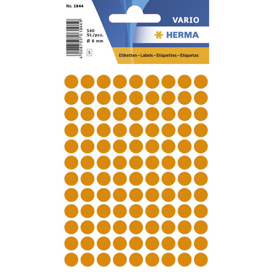 HERMA Klebepunkte leuchtorange Ø 8,0 mm | 1844 | 1 Pack = 540 St.