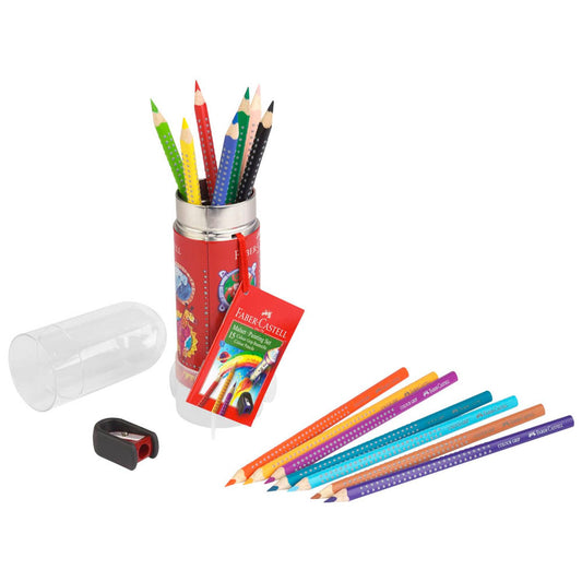 FABER-CASTELL Colour Grip Rakete Buntstifte farbsortiert | 112457 | 1 Pack = 15 St.