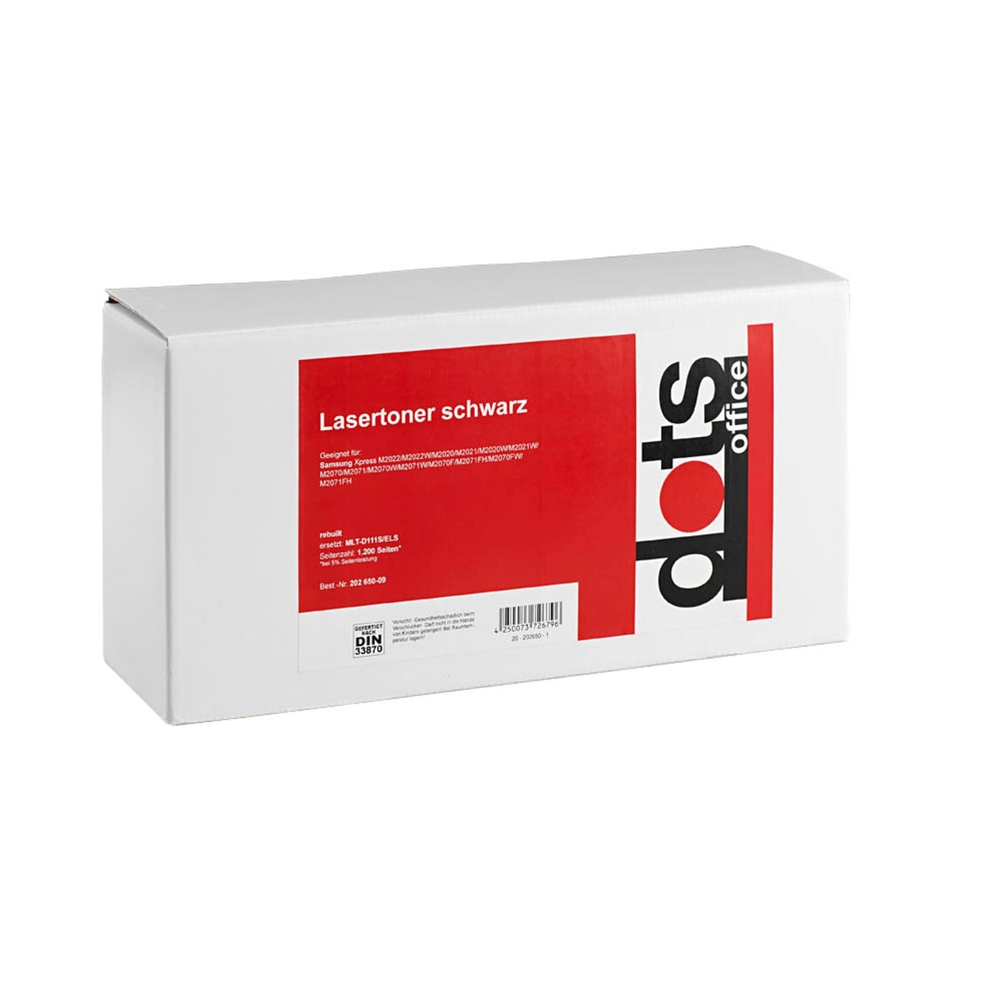 dots schwarz Toner kompatibel zu SAMSUNG MLT-D111S (SU810A) | 3518,0000-DOTS
