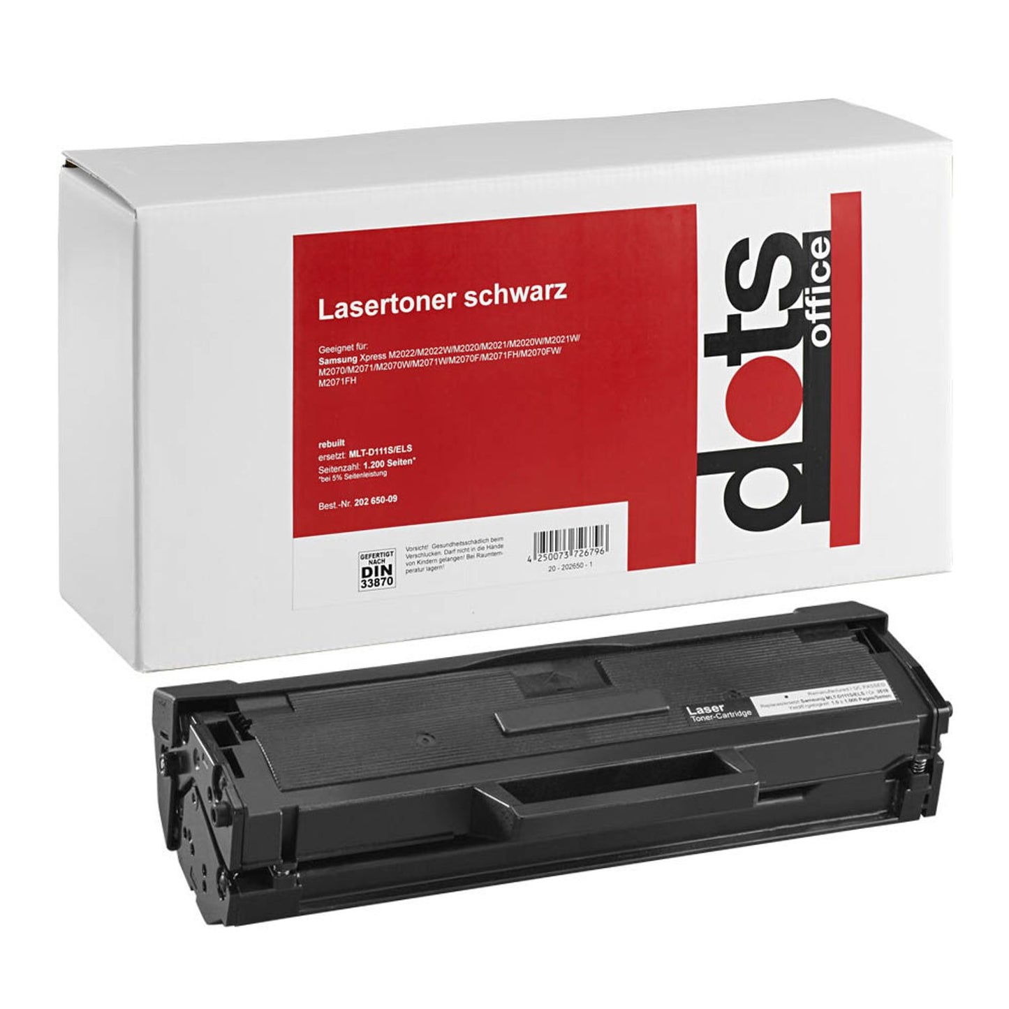dots schwarz Toner kompatibel zu SAMSUNG MLT-D111S (SU810A) | 3518,0000-DOTS