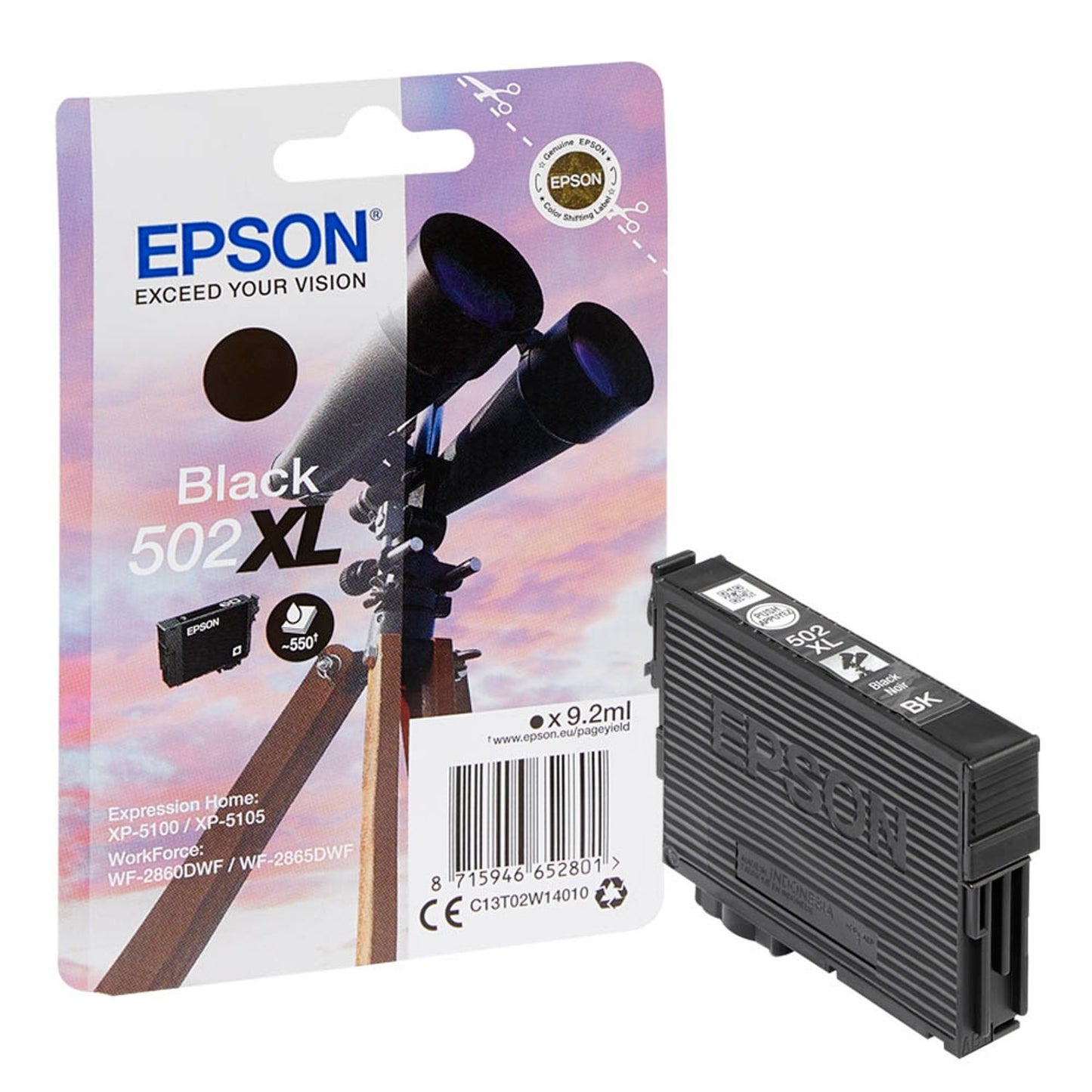 EPSON 502XL/T02W14 schwarz Druckerpatrone | C13T02W14010