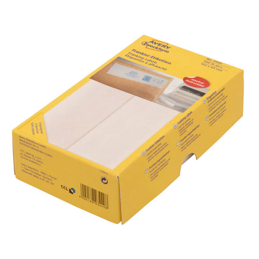 AVERY Zweckform Frankieretiketten weiß 128,0 x 38,0 mm | 3441 | 1 Pack = 500 Etiketten