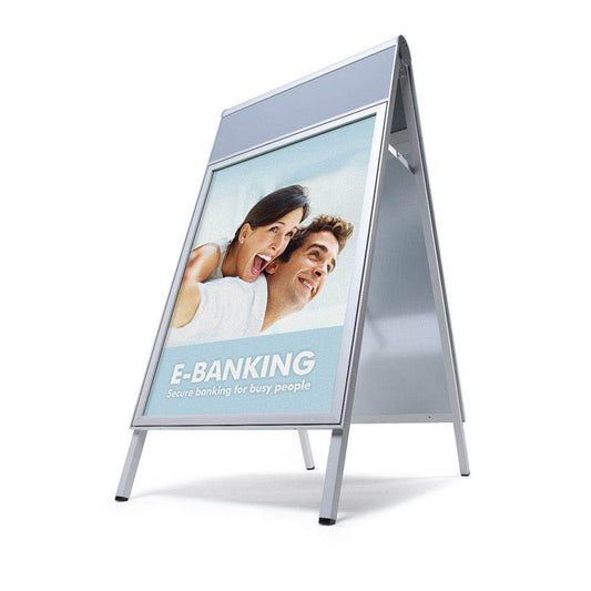 Showdown® Displays Kundenstopper Compasso C1 silber DIN A1 2 Fächer | ZPC1A1
