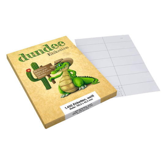 dundee Etiketten weiß 105,0 x 42,3 mm | D585137 | 1 Pack = 100 Blatt