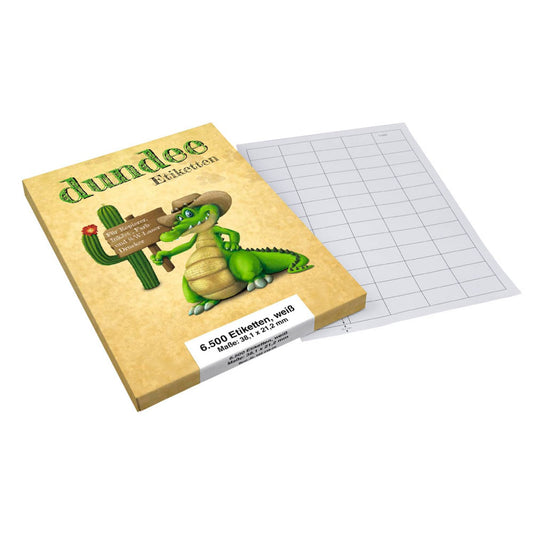 dundee Etiketten weiß 38,1 x 21,2 mm | D585048 | 1 Pack = 100 Blatt
