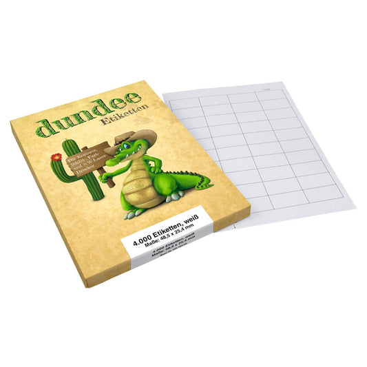dundee Etiketten weiß 48,5 x 25,4 mm | D585063 | 1 Pack = 100 Blatt
