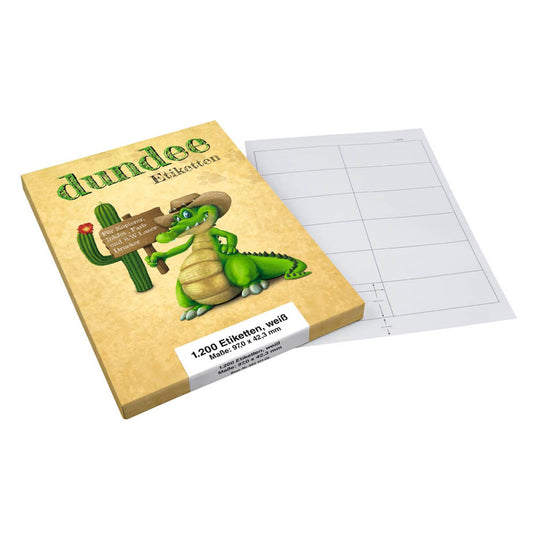 dundee Etiketten weiß 97,0 x 42,3 mm | D585101 | 1 Pack = 100 Blatt