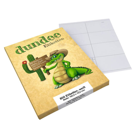 dundee Etiketten weiß 105,0 x 70,0 mm | D585125 | 1 Pack = 100 Blatt