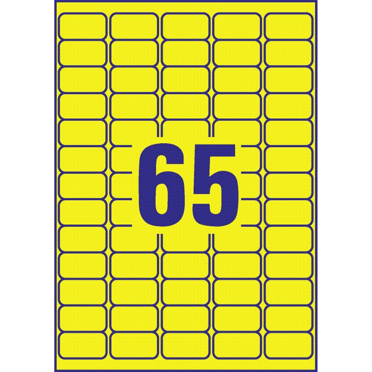 AVERY Zweckform Etiketten gelb 38,1 x 21,2 mm | L4793-20 | 1 Pack = 20 Blatt