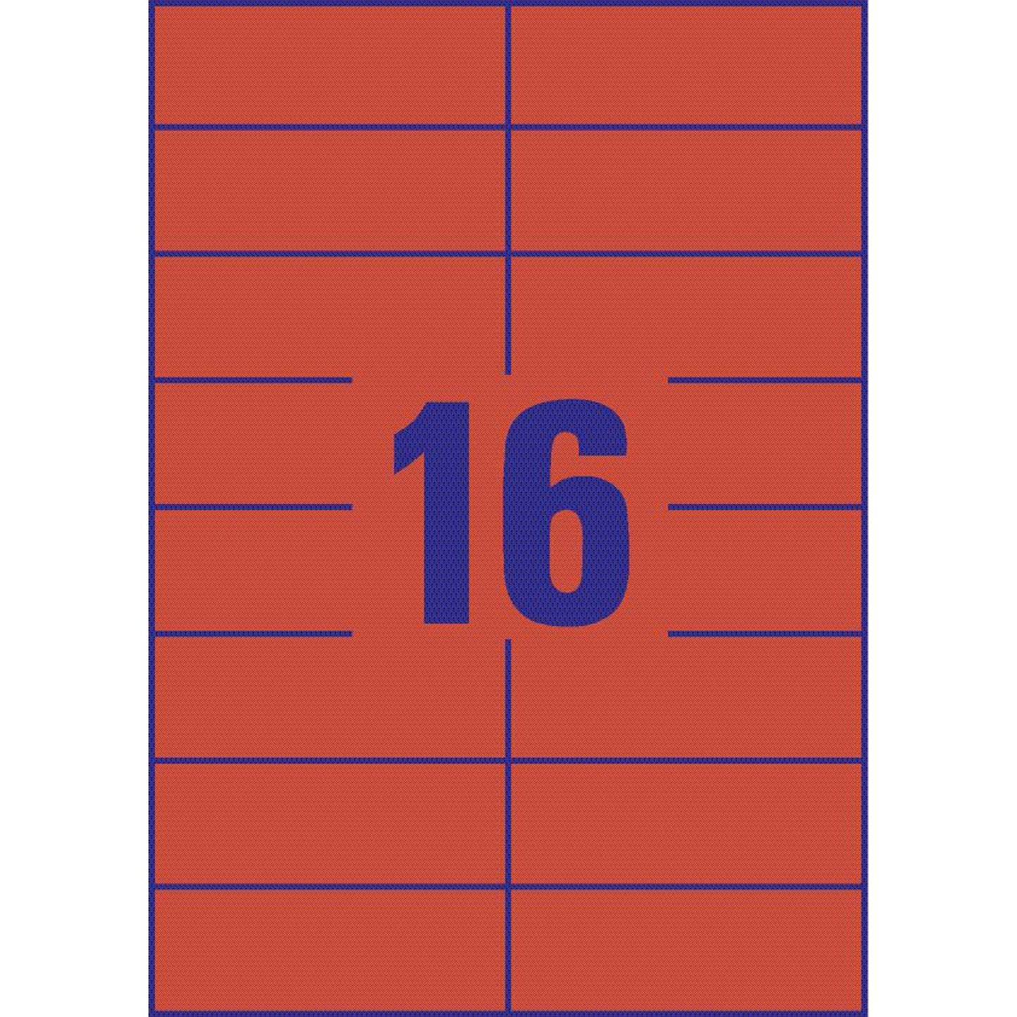 AVERY Zweckform Etiketten rot 105,0 x 37,0 mm | 3452 | 1 Pack = 100 Blatt