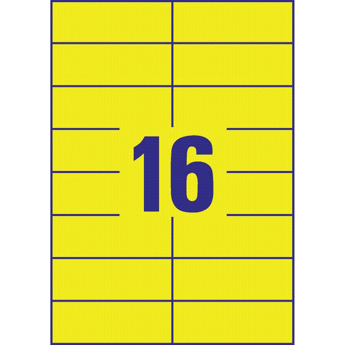 AVERY Zweckform Etiketten gelb 105,0 x 37,0 mm | 3455 | 1 Pack = 100 Blatt