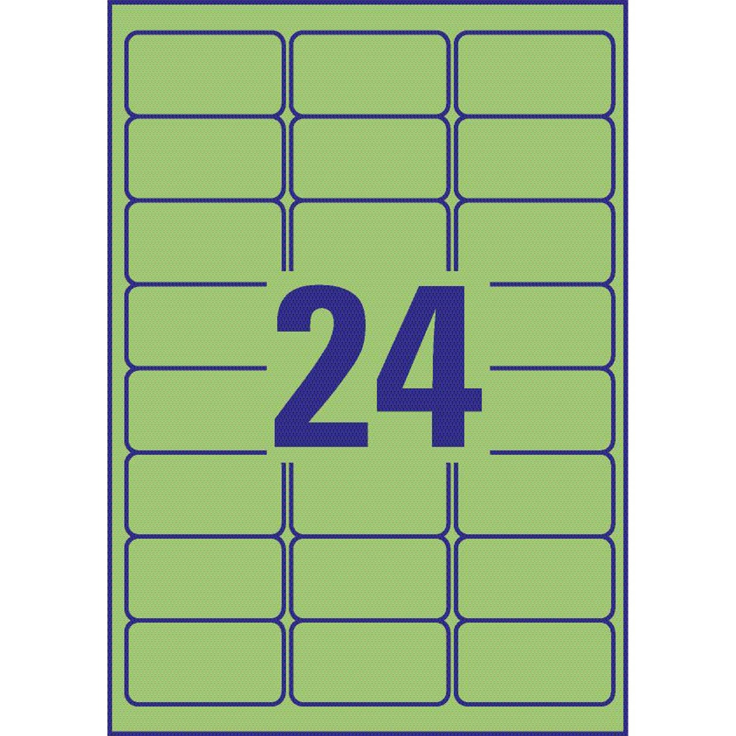 AVERY Zweckform Etiketten grün 63,5 x 33,9 mm | L6033-20 | 1 Pack = 20 Blatt