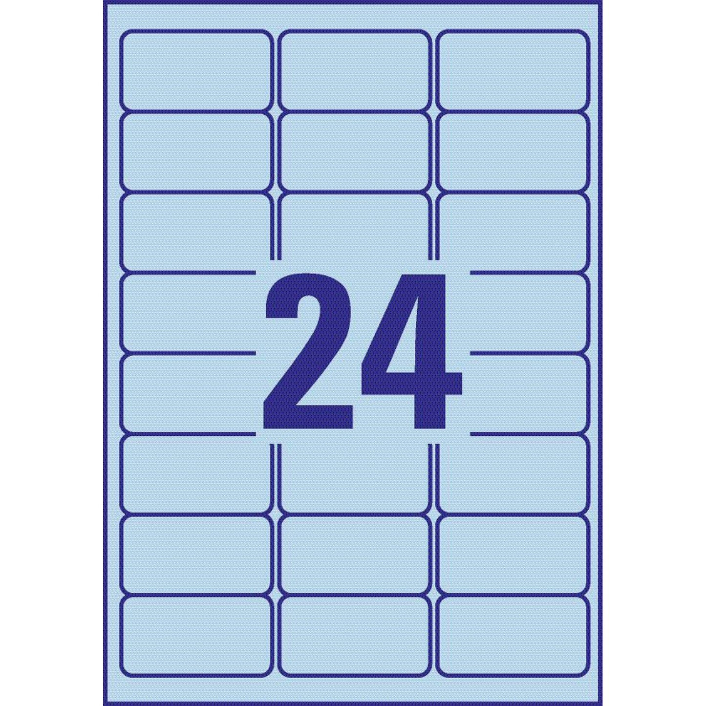 AVERY Zweckform Etiketten blau 63,5 x 33,9 mm | L6032-20 | 1 Pack = 20 Blatt