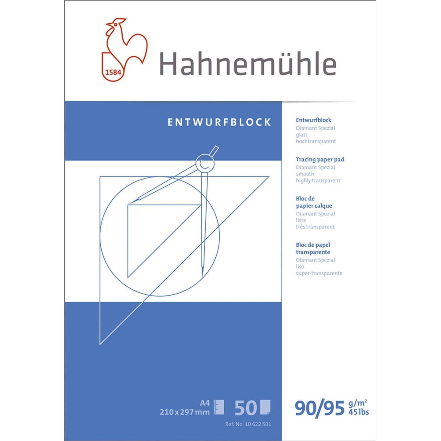 HAHNEMÜHLE Transparentpapier Entwurfblock 90 g/qm, 1 Block | 10622501