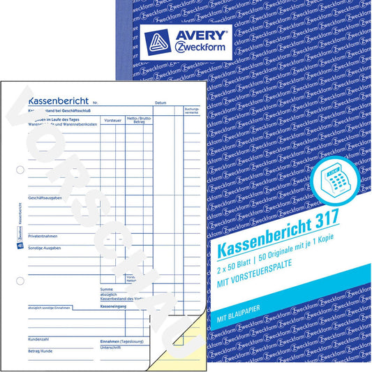 AVERY Zweckform Kassenbericht Formularbuch | 317