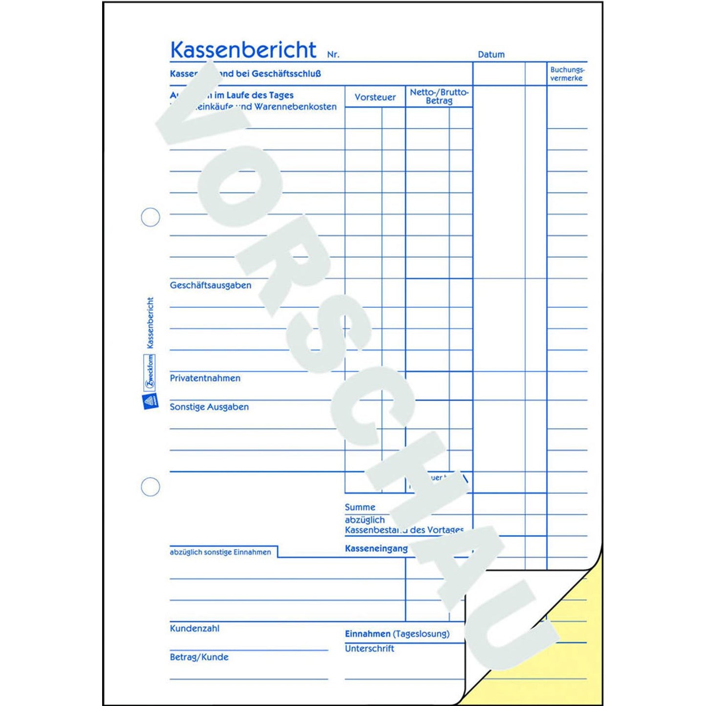 AVERY Zweckform Kassenbericht Formularbuch | 317
