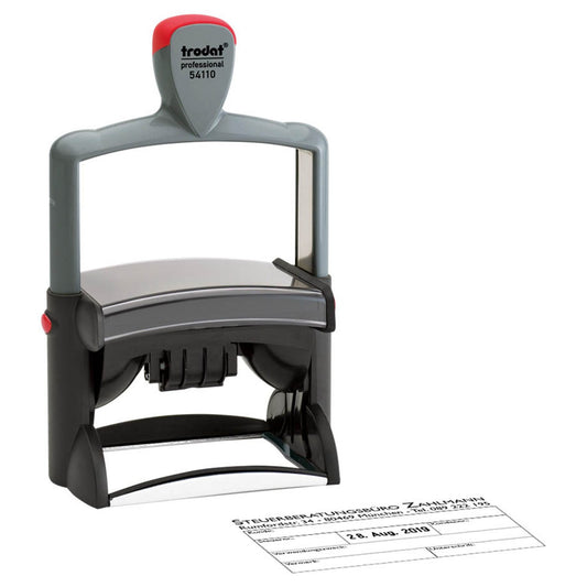 trodat Datumstempel mit Text individualisierbar 54110 selbstfärbend schwarz ohne Logo | 572040