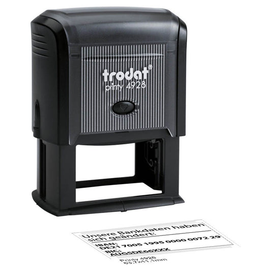 trodat Textstempel, individualisierbar 4928 IBAN selbstfärbend schwarz ohne Logo | 907576