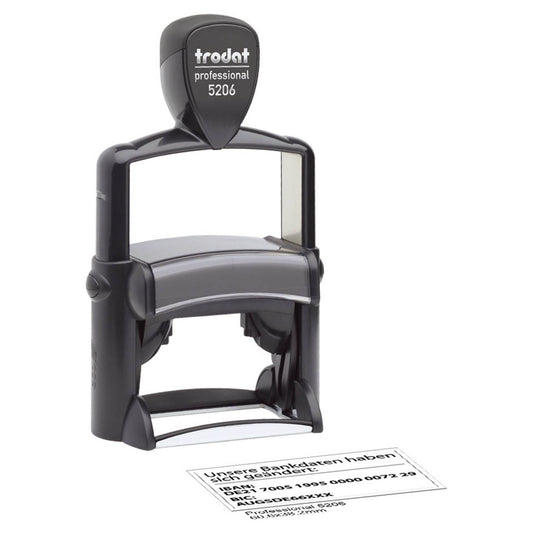 trodat Textstempel, individualisierbar 5206 IBAN selbstfärbend schwarz ohne Logo | 907550