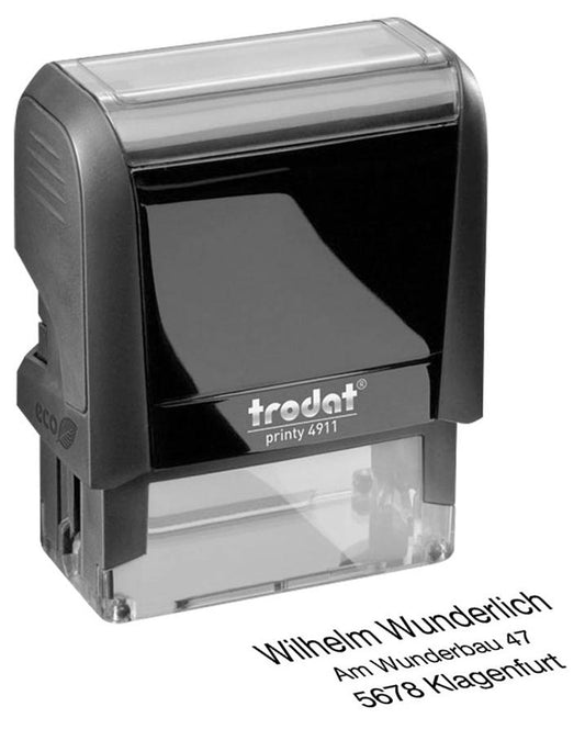 trodat Textstempel, individualisierbar printy selbstfärbend schwarz ohne Logo