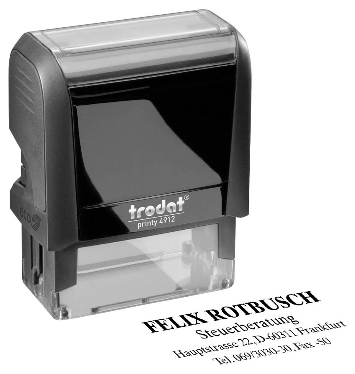trodat Textstempel, individualisierbar printy selbstfärbend schwarz ohne Logo
