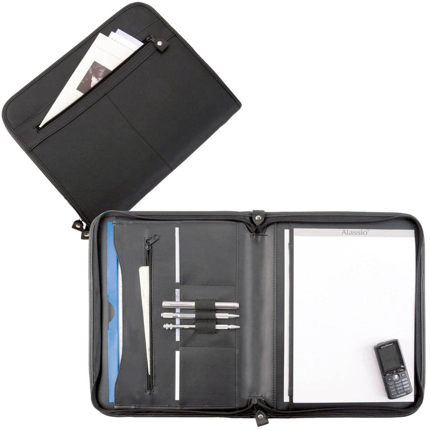 Alassio Konferenzmappe MILANO Leder DIN A4 schwarz | 30013