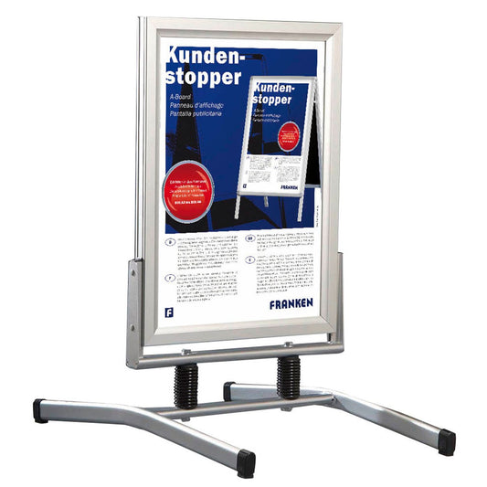 FRANKEN Kundenstopper Outdoor Plus silber DIN A1 2 Fächer | BS1308