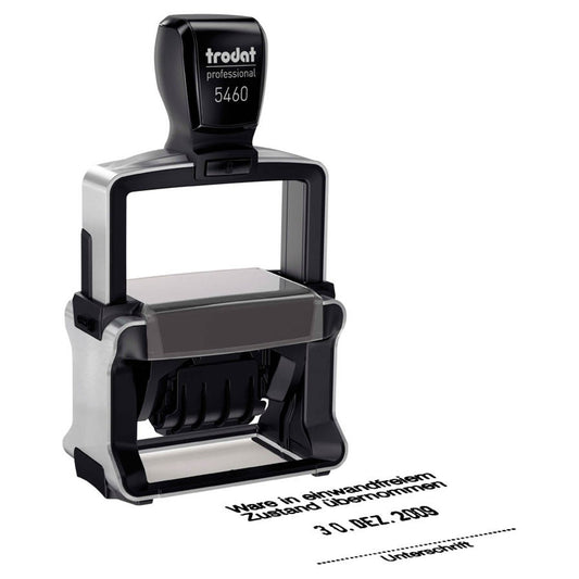 trodat Datumstempel mit Text individualisierbar 5460 selbstfärbend schwarz ohne Logo | 373187