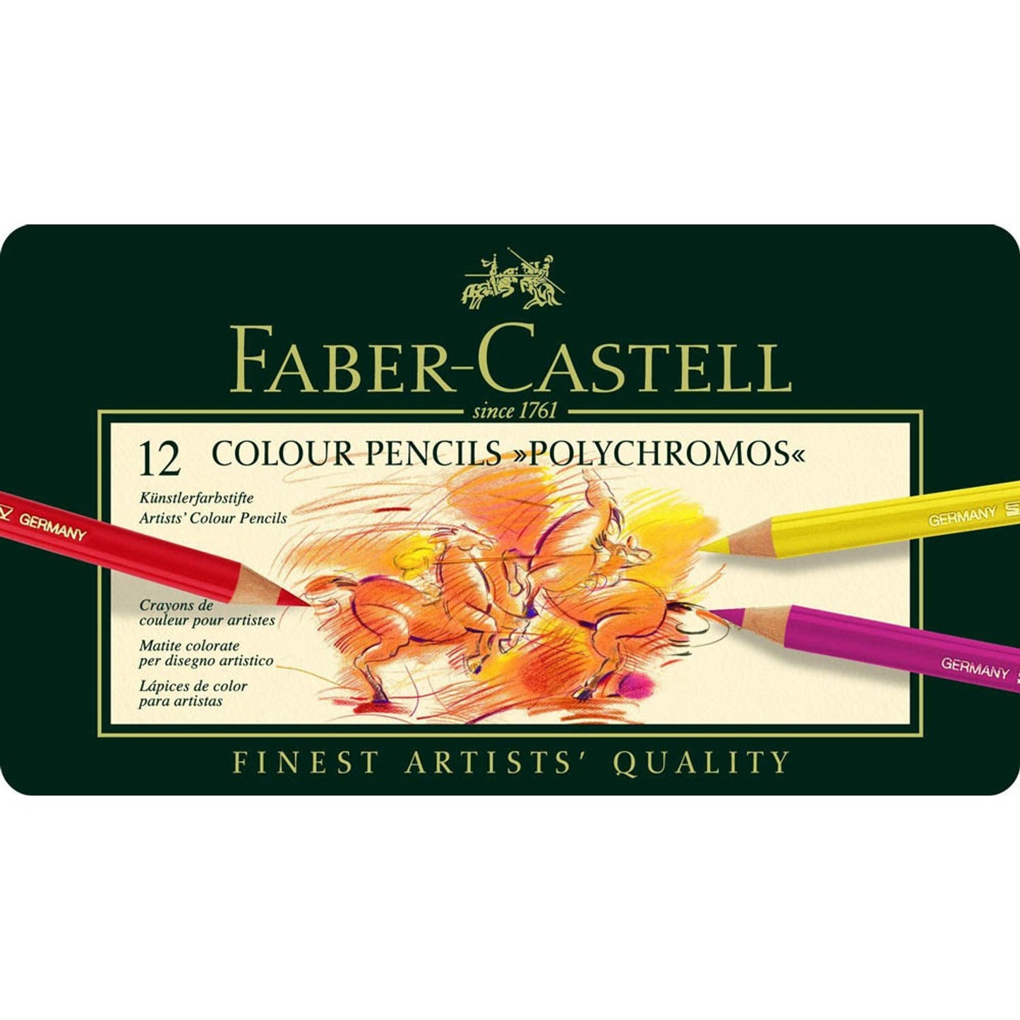 FABER-CASTELL Künstlerfarbstifte Polychromos Buntstifte farbsortiert | 110012 | 1 Pack = 12 St.