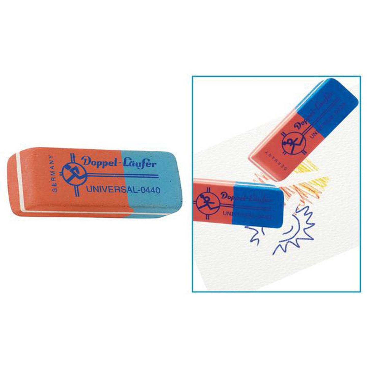 Läufer Radiergummi Universal rot/blau | 4400