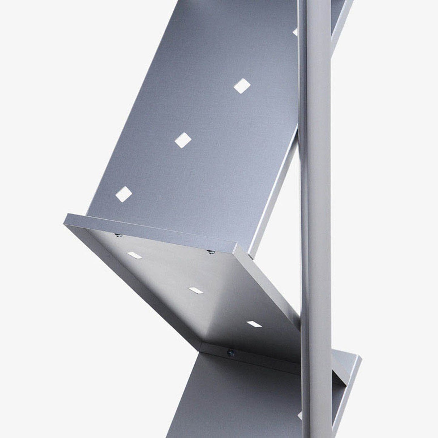 Showdown® Displays Prospektständer Zick Zack silber DIN A4 6 Fächer | ZZPUA