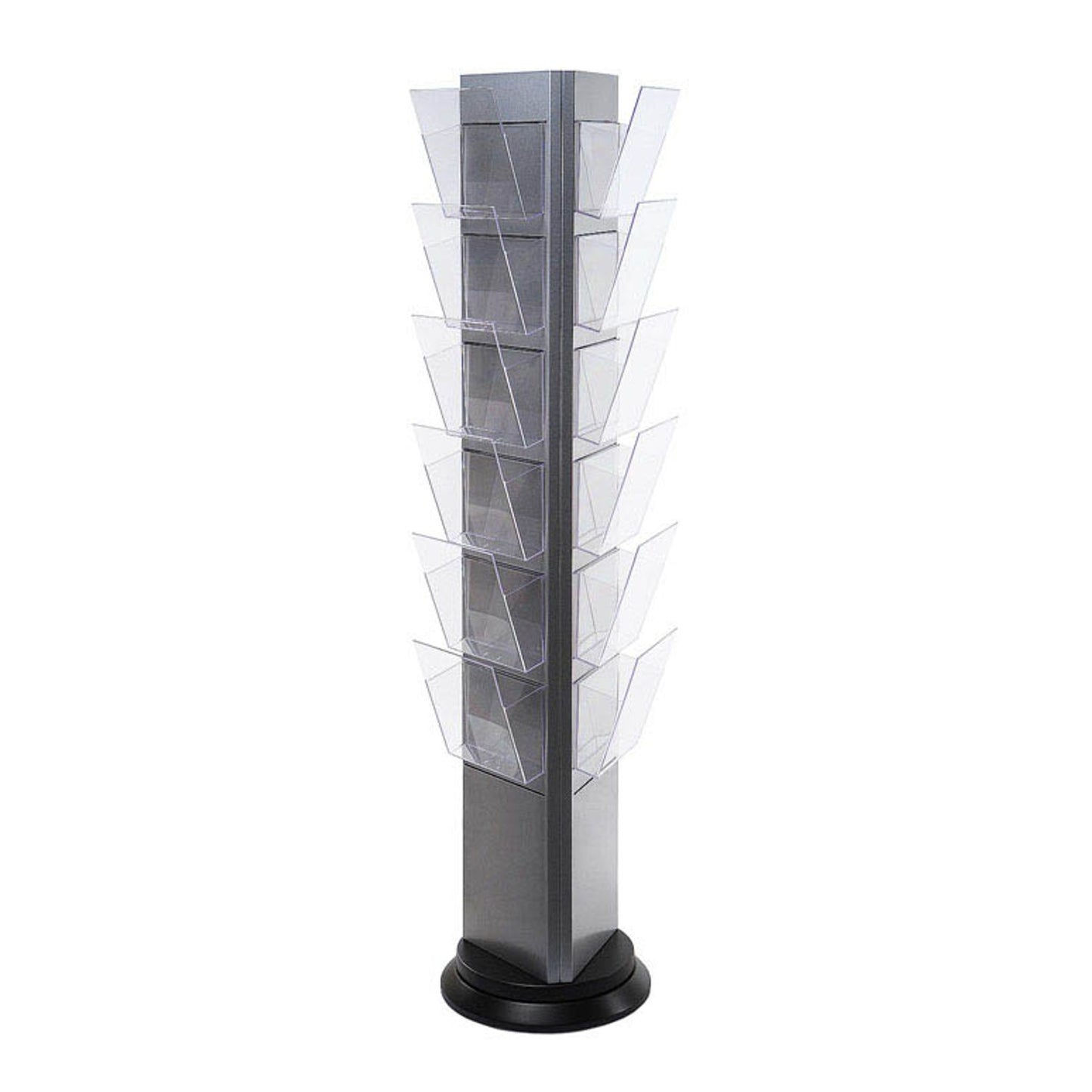 Showdown® Displays Prospektständer drehbar Trys silber DIN A4 | TRYS18