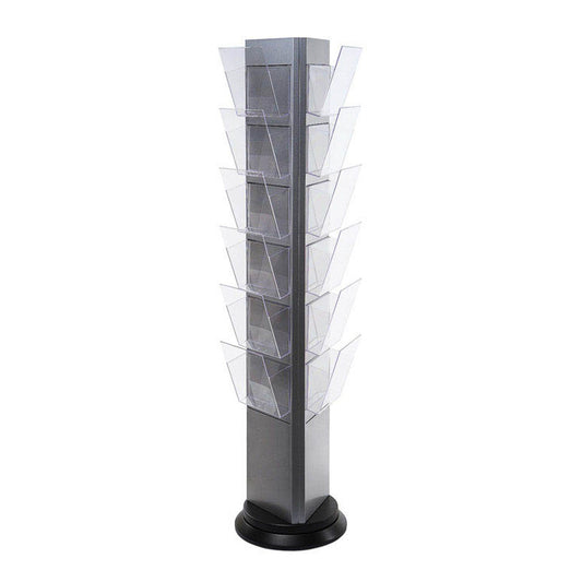 Showdown® Displays Prospektständer drehbar Trys silber DIN A4 | TRYS18