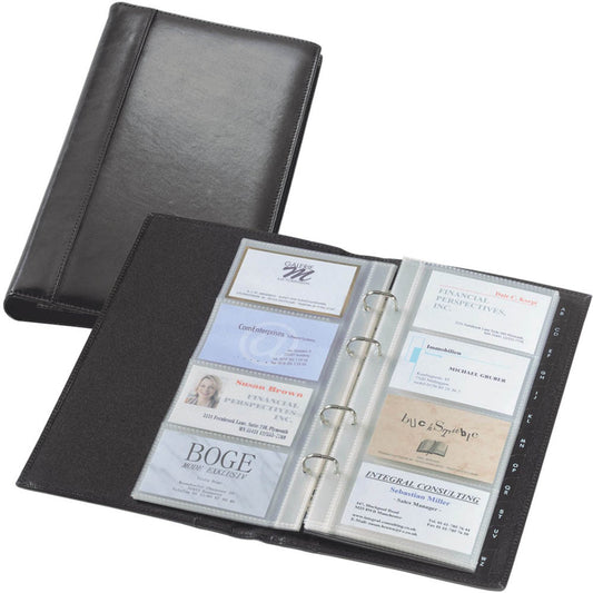 SIGEL Visitenkarten-Ringbuch Torino schwarz | VZ204