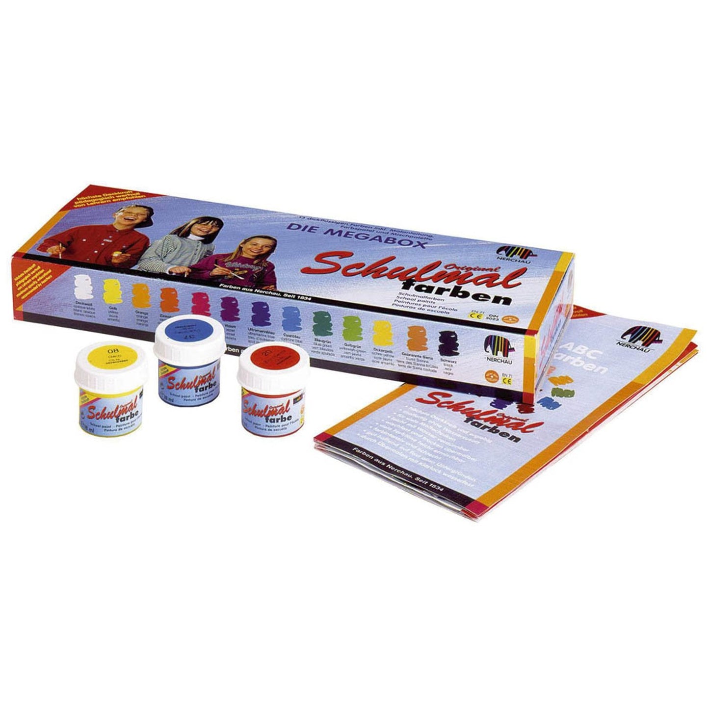 nerchau Schulmalfarbe farbsortiert 13x 18,0 ml | K109813