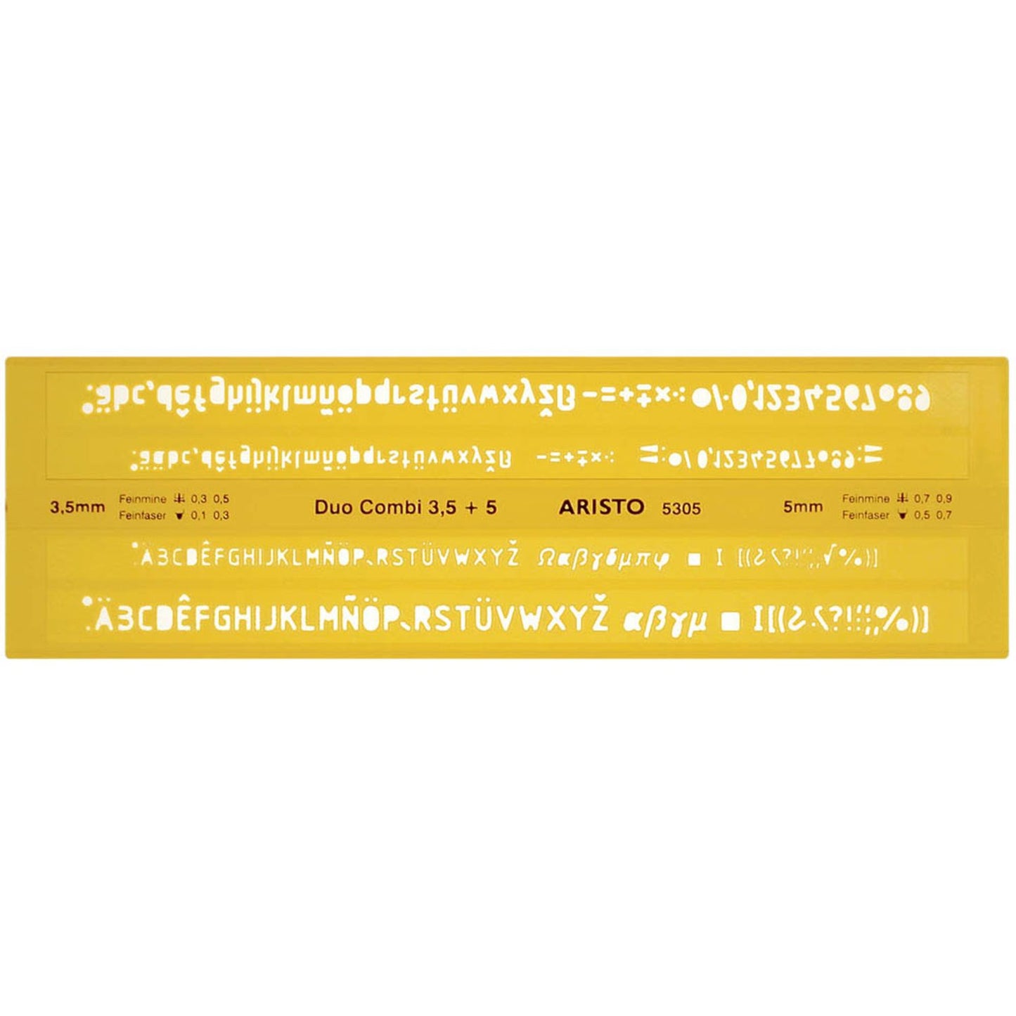 ARISTO Schriftschablone gelb | AH5305