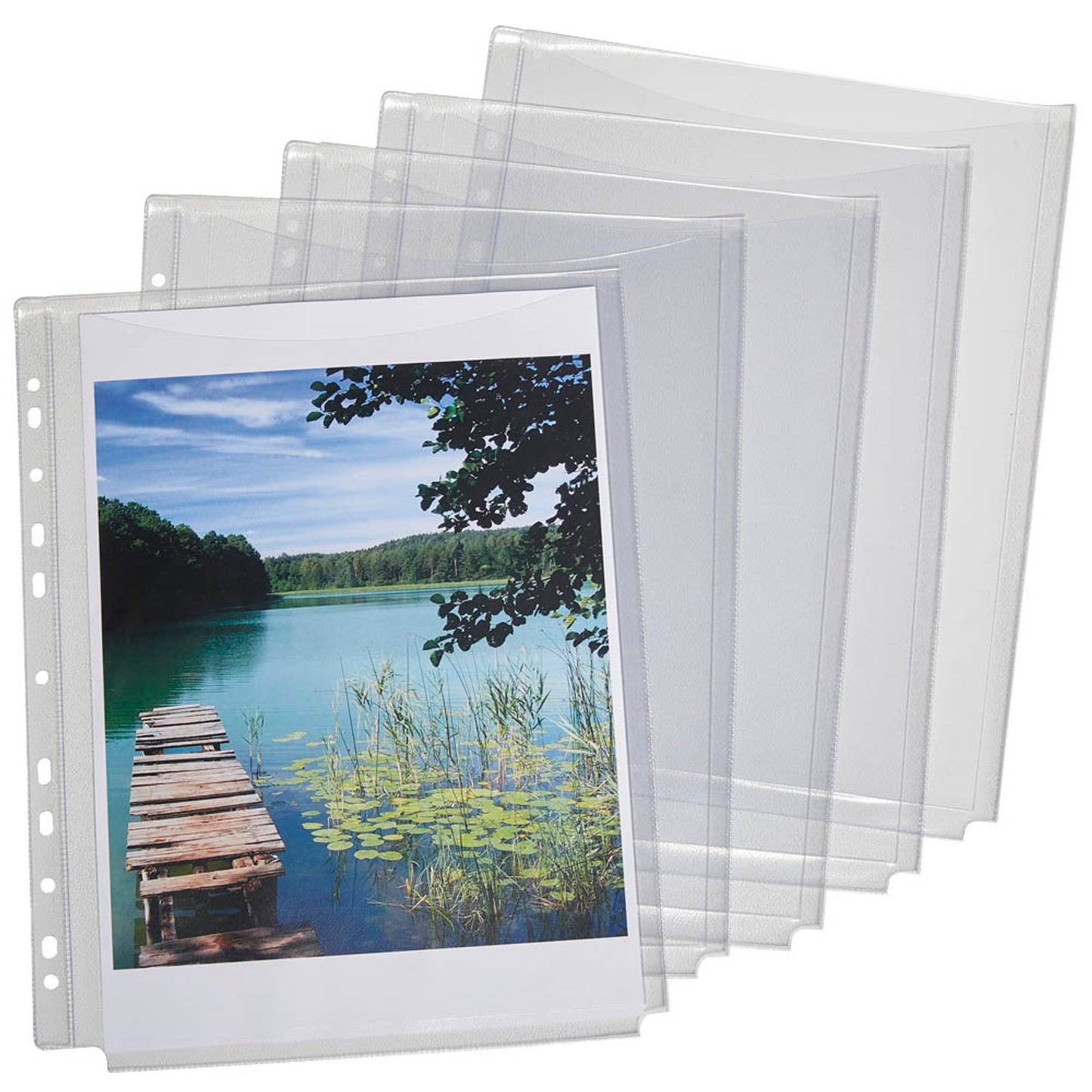 Lands Organisationshüllen DIN A4 transparent genarbt 0,18 mm | 61305 | 1 Pack = 5 St.