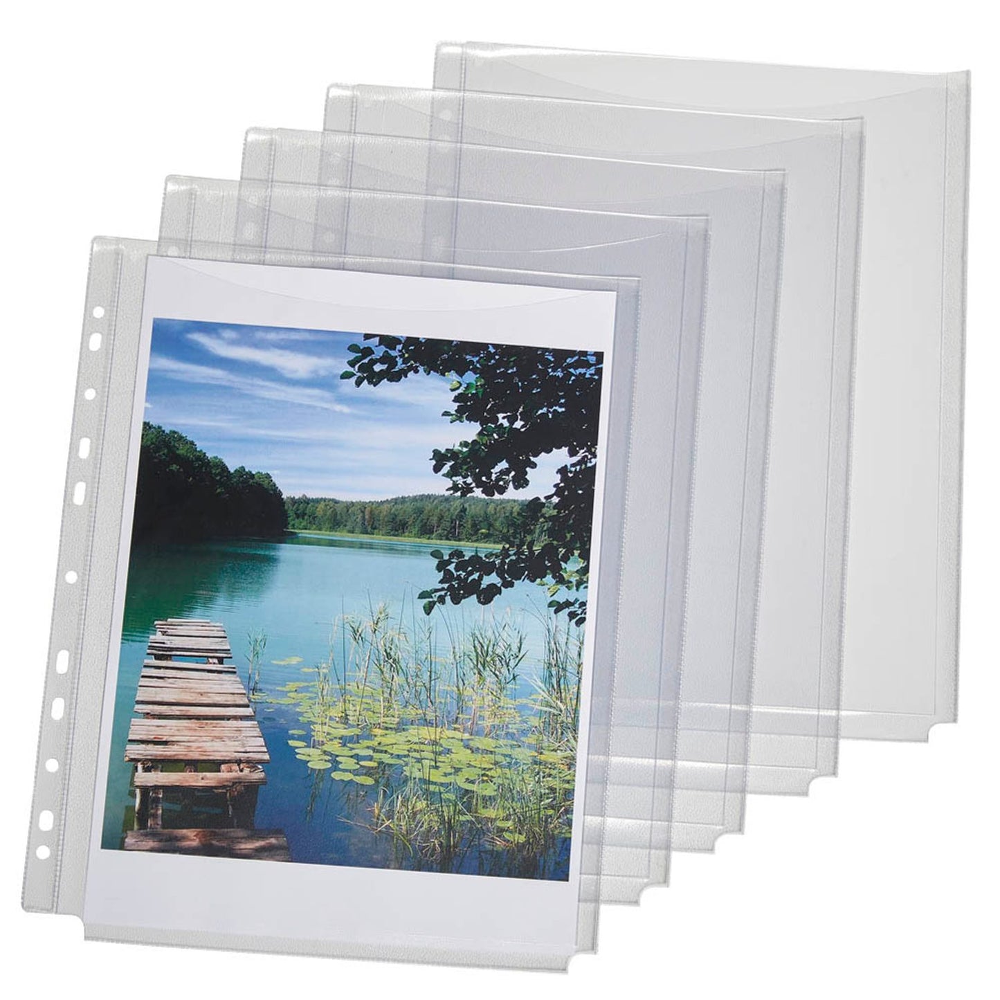 Lands Organisationshüllen DIN A4 transparent genarbt 0,18 mm | 61305 | 1 Pack = 5 St.
