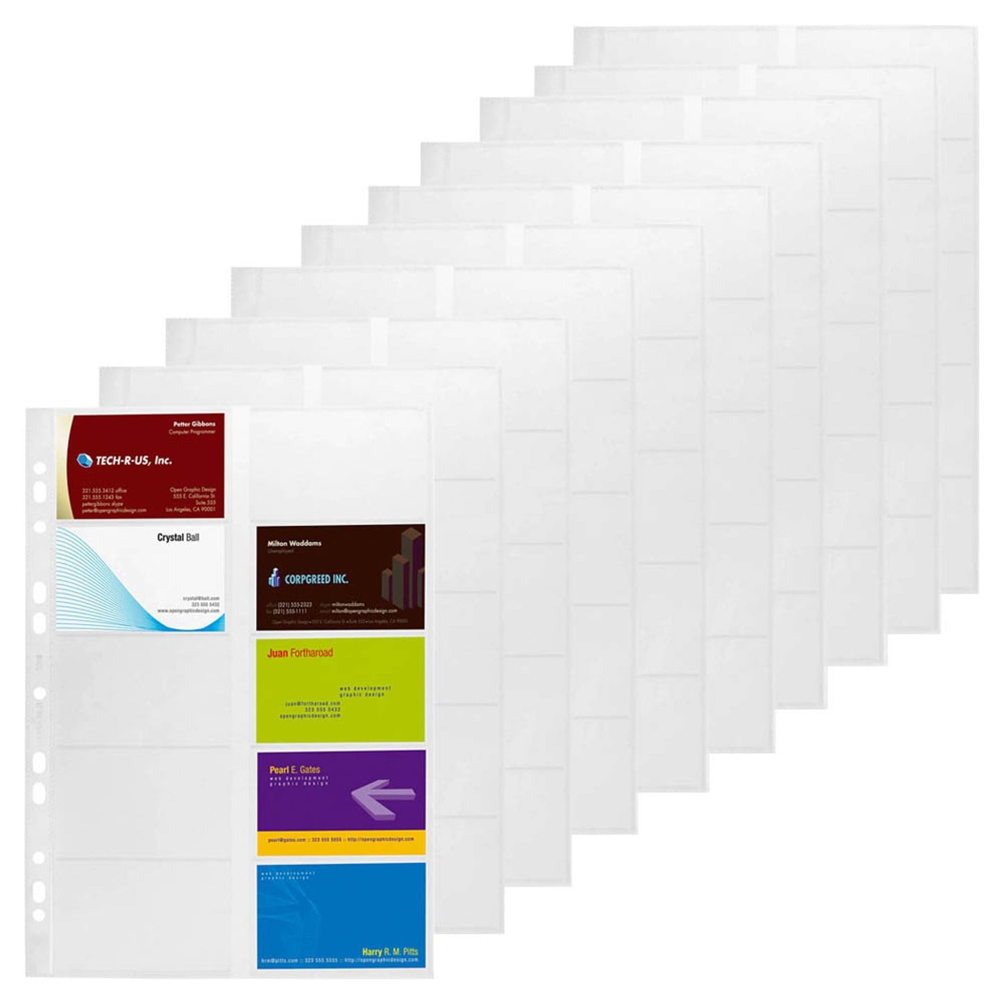 DURABLE Visitenkartenhüllen DIN A4 transparent glatt 0,10 mm | 238919 | 1 Pack = 10 St.