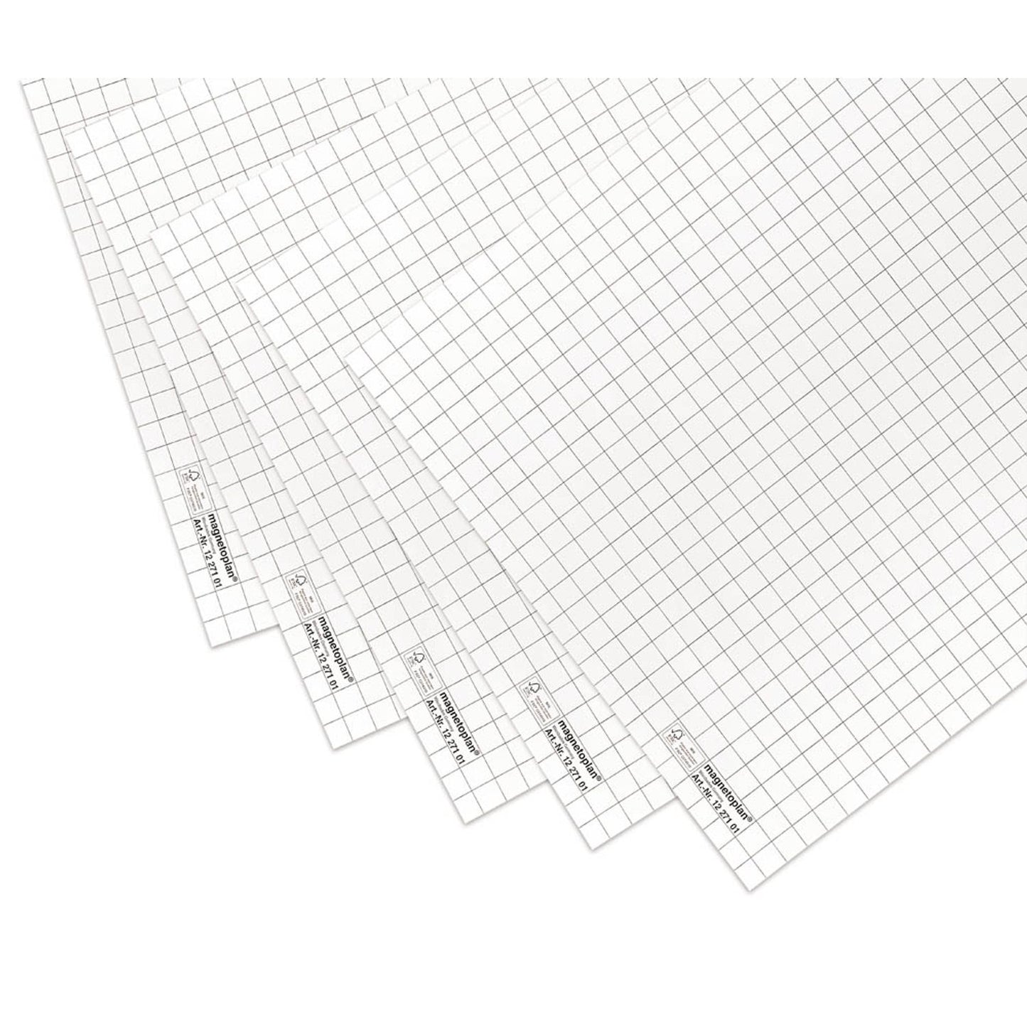 magnetoplan Flipchart-Papier kariert 65,0 x 93,0 cm, , 5 Blöcke | 1227301 | 1 Pack = 5 Blöcke
