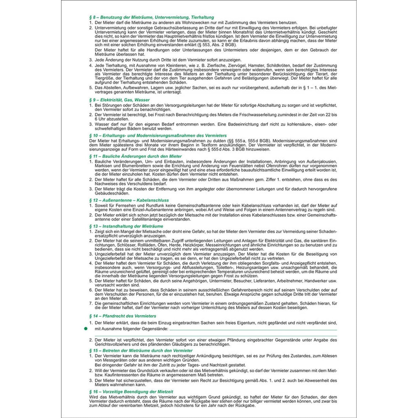 RNK-Verlag Mietverträge für Wohnungen | 599 | 1 Pack = 50 St.