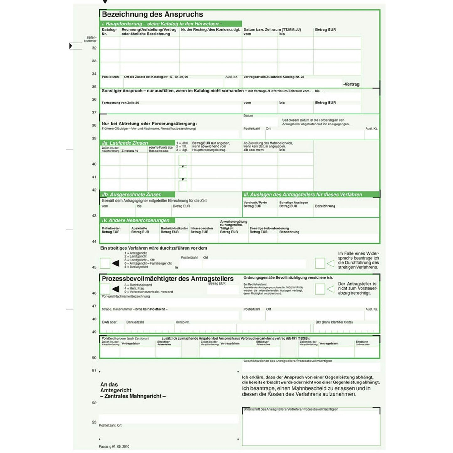 RNK-Verlag Mahnbescheid für maschinelle Bearbeitung Formulare | 705 | 1 Pack = 25 St.