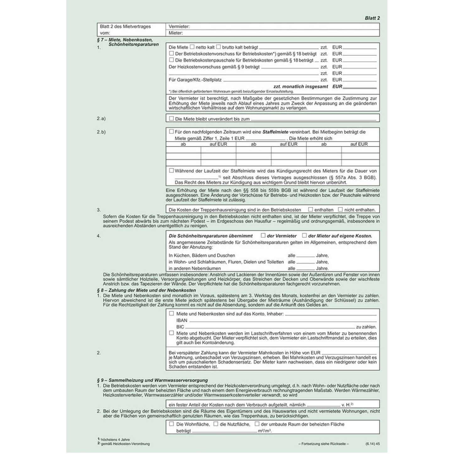 RNK-Verlag Mietverträge für Wohnungen | 523 | 1 Pack = 25 St.