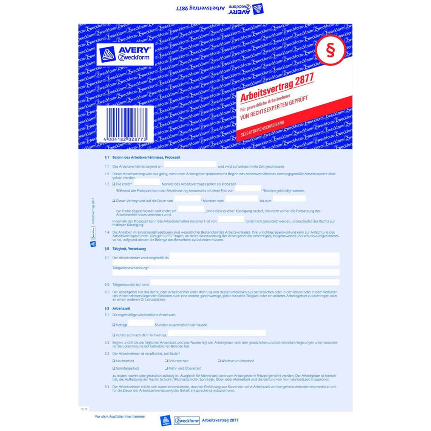 AVERY Zweckform Arbeitsverträge | 2877 | 1 Pack = 5 St.