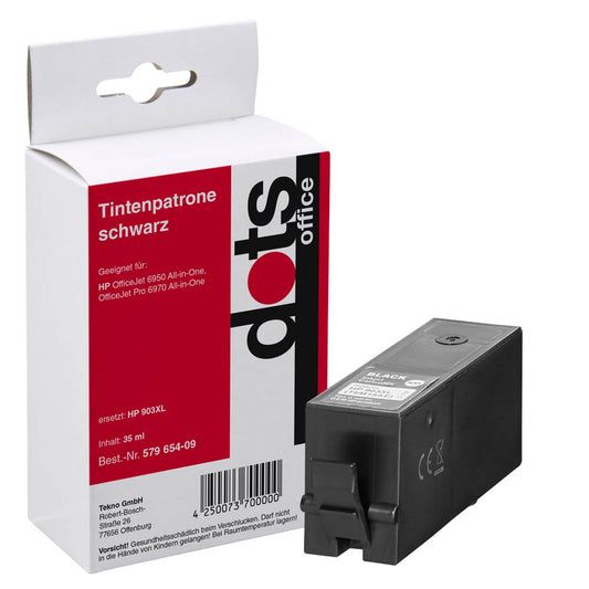 dots schwarz Druckerpatrone kompatibel zu HP 903XL (T6M15AE) | 1756,0201-DOTS